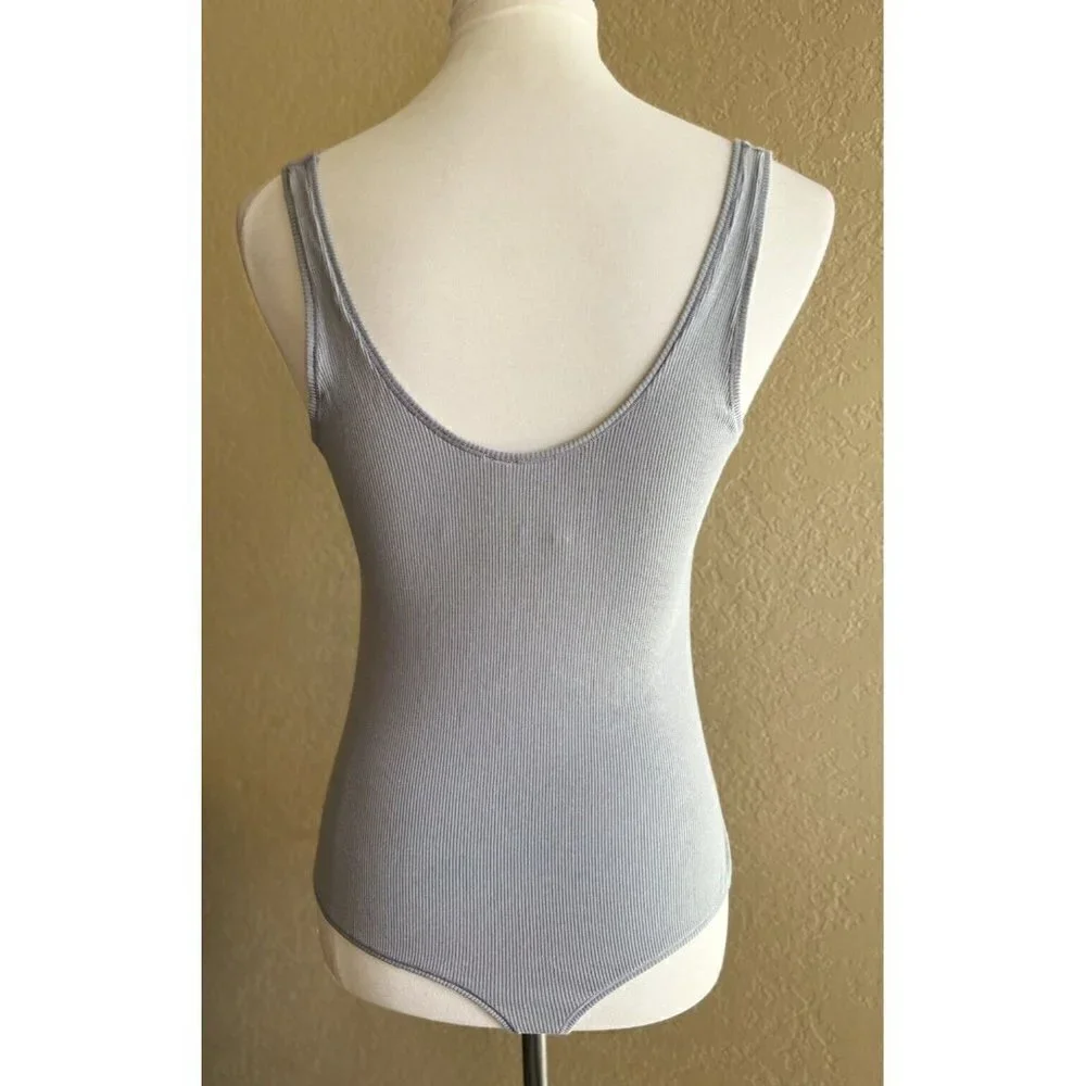 Skims Cotton Ribbed Sleeveless Bodysuit Deap Sea Size 3X - Picture 3 of 8